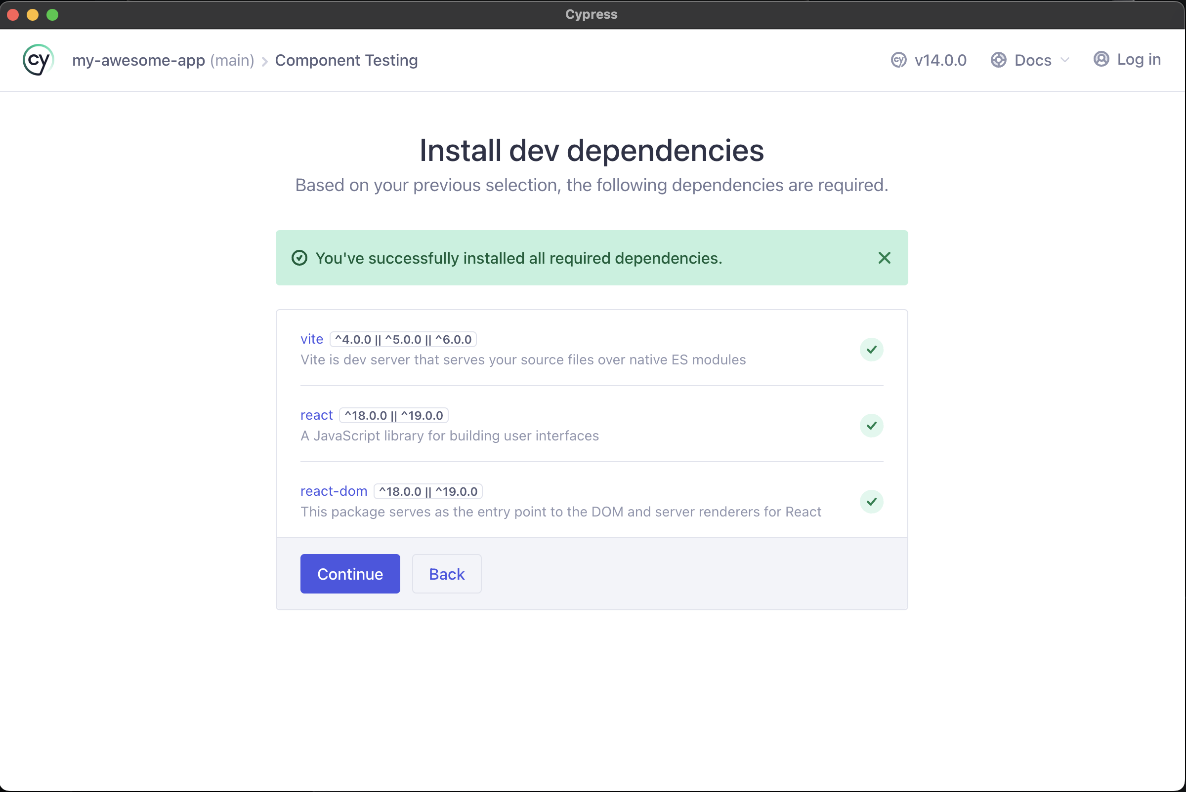 All necessary dependencies are installed